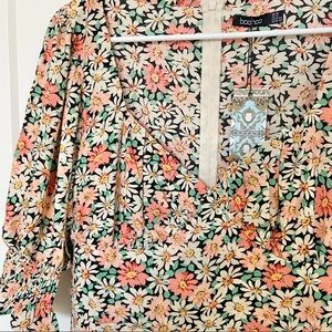 NWT spring Floral puff sleeve midi dress